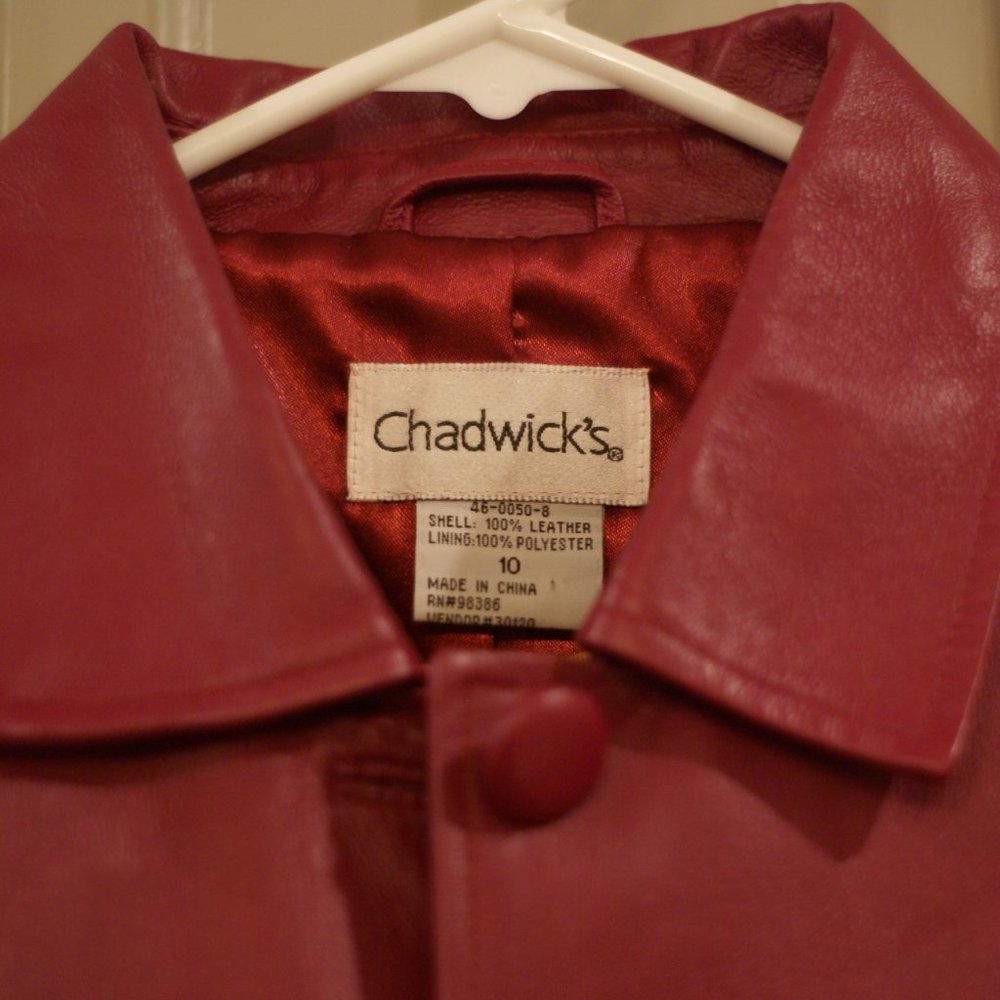 Chadwicks Size 10 Mauve Leather Bomber Jacket